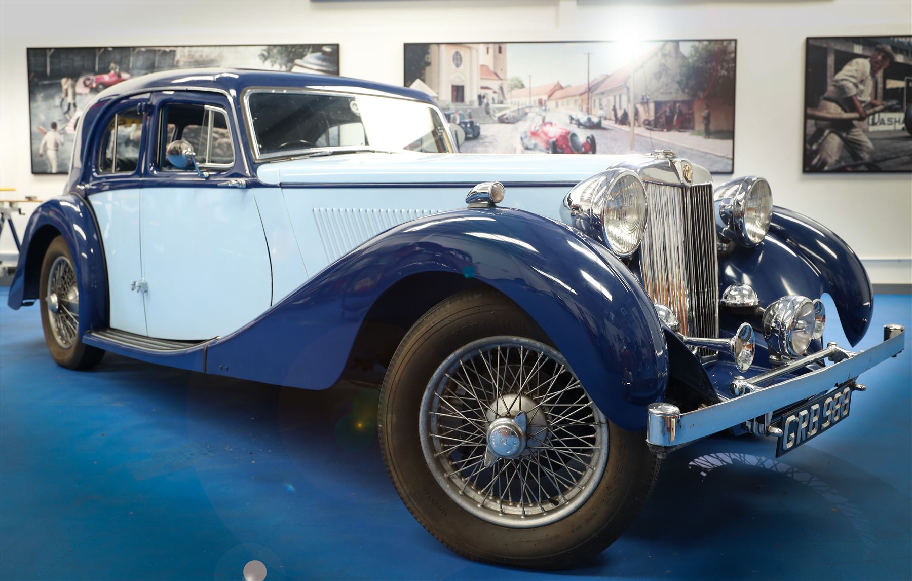 1939 MG SA Saloon

Registration: GRB 988
Chassis number: SA2983
Engine number: QPHG3242 (original engine)
Engine: 2,322cc six-cylinder petrol
Transmission: Manual
Odometer reading: 71,873 miles
Seating: Five
Colour: Two-tone blue
Former keepers: 6/7 recorded
V5C: Present
Keys: One

A 1939 MG SA Saloon, finished in an attractive two-tone blue colour scheme and retaining its original UK registration, GRB 988.

Introduced in 1936, the MG SA was the marque's prestigious sporting saloon, combining elegant coachwork with refined six-cylinder performance and luxurious accommodation. This example retains its original 2,322cc engine, numbered QPHG3242, and displays 71,873 miles on the odometer, although this mileage has not been independently verified.

The car is understood to have undergone an extensive rebuild and restoration between 2010 and 2015 and is today presented in showroom condition throughout. The coachwork has an excellent finish, complemented by outstanding chrome brightwork, wire wheels, a rear-mounted spare wheel, folding rear luggage rack and a desirable folding canvas sunroof. The engine bay is immaculately detailed, while the underside, chassis and suspension all reflect the high standard of restoration undertaken. A stainless-steel exhaust system has also been fitted.

The luxurious cabin features beautifully finished inlaid wood veneer, leather seating and period instrumentation, all presenting to an exceptionally high standard.

A particularly appealing aspect of this MG SA is its documented participation in the 1952 Daily Express National Motor Rally. Accompanying the vehicle are the original official rally programme together with period photographs showing the car competing in the event displaying entrant number 36. The programme lists entrant No. 36 in Class D.2 as an MG 2322cc, providing excellent documented provenance linking this car to one of Britain's best-known post-war motoring events, held between 12th and 15th November 1952.

Combining documented provenance with exceptional cosmetic presentation, this MG SA represents a rare opportunity to acquire one of MG's flagship pre-war sporting saloons.

At the time of cataloguing the vehicle started and ran well.

Features

• Original 2,322cc six-cylinder engine
• Manual transmission
• Original UK registration
• Two-tone blue coachwork
• Folding canvas sunroof
• Leather interior
• Inlaid wood veneer dashboard and trim
• Wire wheels
• Rear-mounted spare wheel
• Folding rear luggage rack
• Twin carburettors
• Stainless-steel exhaust system
• Extensive rebuild and restoration completed between 2010 and 2015

History and Documentation

• Approximately six to seven former keepers recorded
• Original engine (No. QPHG3242)
• Chassis No. SA2983
• Original UK registration
• Extensive rebuild and restoration completed between 2010 and 2015
• Original 1952 Daily Express National Motor Rally programme
• Period photographs showing the vehicle competing as Entrant No. 36
• V5C registration document not present
• One key

Condition

Presented in exceptional showroom condition, this MG SA has clearly benefited from a high-quality restoration completed to an impressive standard. The paintwork, chrome, interior, engine compartment and underside are all exceptionally well presented, reflecting the considerable work undertaken.

The vehicle started and ran well at the time of cataloguing. It has not been subjected to a full mechanical inspection by the auctioneers, and prospective purchasers should satisfy themselves as to the vehicle's condition, originality, mileage, specification and roadworthiness prior to bidding.

This vehicle forms part of the Estate of the late John Sills and is offered for sale by the Executors, providing a genuine reason for sale.