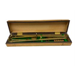 19th century brass pantograph by Robert Banks 441 Strand London, in an oak case, L56cm, W12cm
