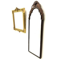 Small gilt framed mirror together with mahogany framed mirror