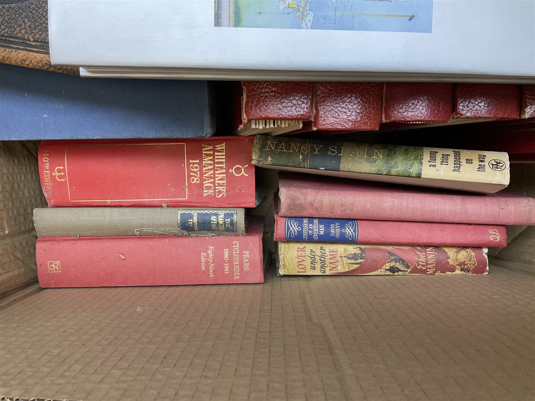 Quantity of books to include The Beatles Anthology hardback, published 2000, leather effect bound The British Empire volumes, The Times Atlas of the World, and other books to include the Bible etc