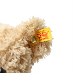 Steiff for Mulberry Teddy Bear, articulated bear wearing a striped Mulberry jumper, with original box