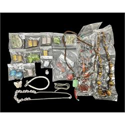 Ola Gorie silver spiral design necklace, hallmarked, together with a collection of beaded silver jewellery 