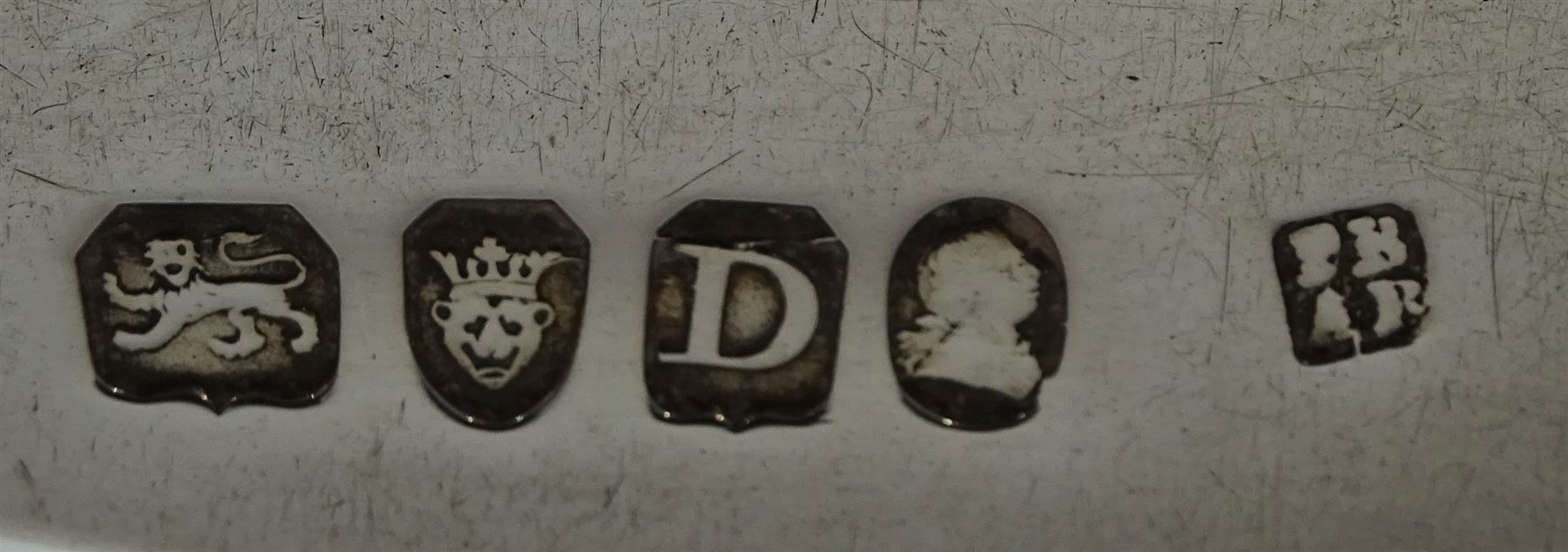 George III silver salad server by Richard Crossley, London 1791 and a George III silver basting spoon by Peter & Ann Bateman, London 1799, both Old English pattern with crest, approx 6.7oz