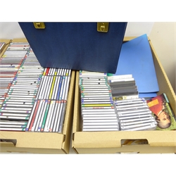  Large quantity of Classical CD's, mainly BBC titles and other similar music, with inventory and a small collection of vinyl LP's including Mozart, Moria, Carols etc in five boxes and case  