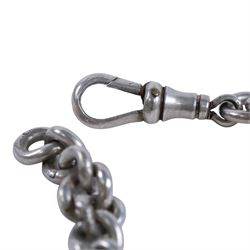 Two early 20th century silver watch chains, links hallmarked