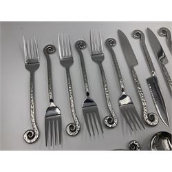 Artisan 24 piece stainless steel cutlery set in the Hammered Shell pattern