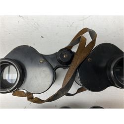 Twelve pairs of binoculars to include BWCF 7x35 Extra Wide Angle, Carl Zeiss Jena Delturis 8x24, Carl Zeiss Jena Jenoptem 8x30W, Chinon Countryman 10x50,  Ajax 8x30, Regent 16x50, etc,  some with cases