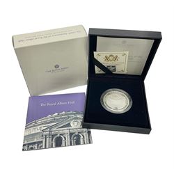 The Royal Mint United Kingdom 2021 'The 150th Anniversary of the Royal Albert Hall' silver proof piedfort five pound coin, cased with certificate