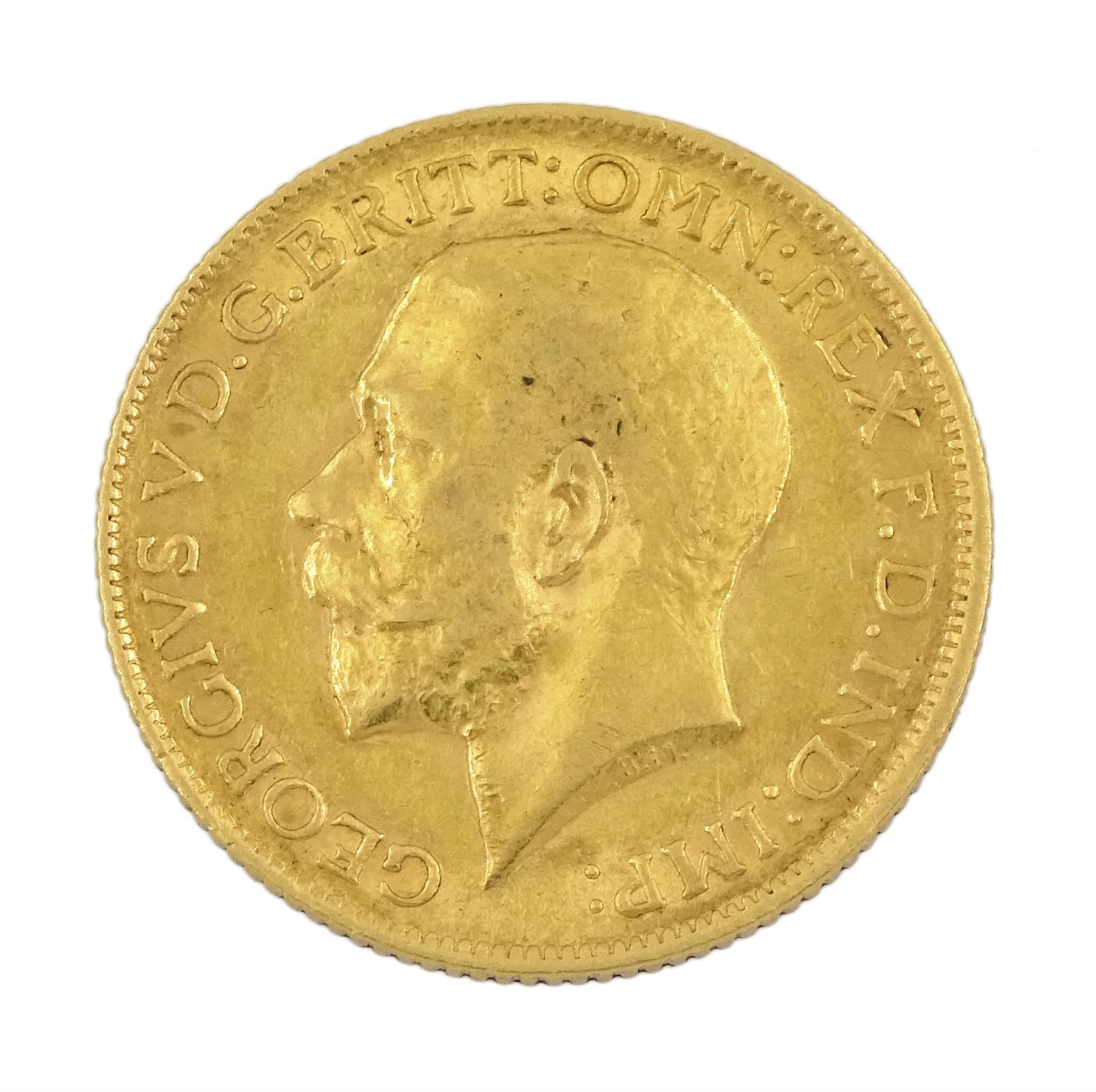 King George V 1915 gold full sovereign coin