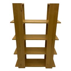 Light oak finish storage bookcase