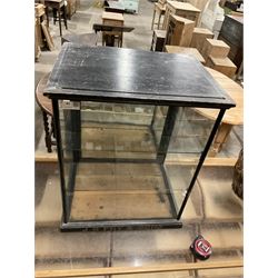 J S Fry & Sons - Victorian glazed and ebonised chocolate countertop display cabinet, fitted with single mirror back door to the rear enclosing two glass shelves, engraved gilt typeface to base - THIS LOT IS TO BE COLLECTED BY APPOINTMENT FROM THE OLD BUFFER DEPOT, MELBOURNE PLACE, SOWERBY, THIRSK, YO7 1QY