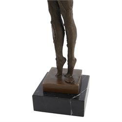 Art Deco style bronze, Starfish dancer, upon a black marble plinth, after Dimetri H Chiparus, signed and with foundry mark, H42cm