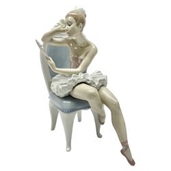  Lladro figure, Final Touches, modelled as a ballerina upon a chair, no 5866, H24cm 