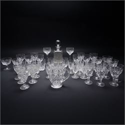 Collection of Stuart 'Ludlow' and 'Carlingford' pattern table glass including claret and h...