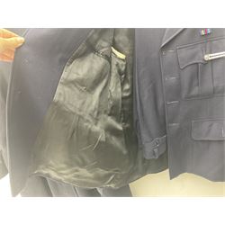 1950s British Red Cross North Yorkshire dress uniform comprising tunic, trousers, greatcoat and visor cap; bears manuscript label '1956 Ware'