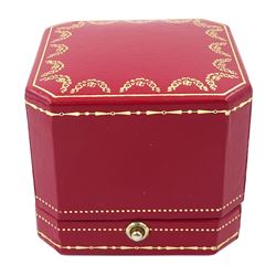  Cartier Ellipse 18ct gold single stone ruby ring, hallmarked, boxed