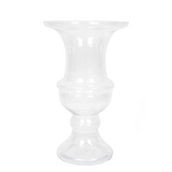 Large clear glass floristry vase, of urn form with flared rim, H60cm