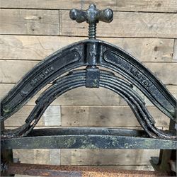 Ewbank cast iron ornamental mangle retailed by A Sawdon Whitby