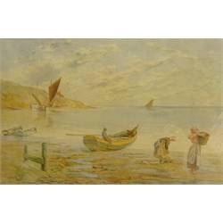  Kate E Booth (British fl.1850-1899): 'At Low Tide', watercolour signed and titled 34cm x 52cm  