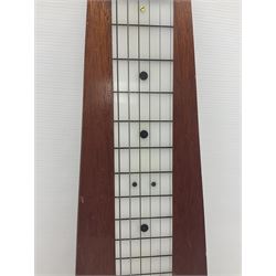 Early 1960s lap steel electric guitar with mahogany body and Plato pick-up, L81.5cm