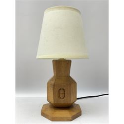 'Acornman' oak table lamp, octagonal form with acorn signature, by Alan Grainger of Brandsby 