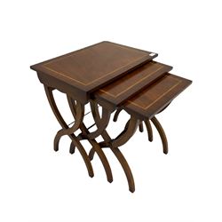  Regency design mahogany nest of three tables