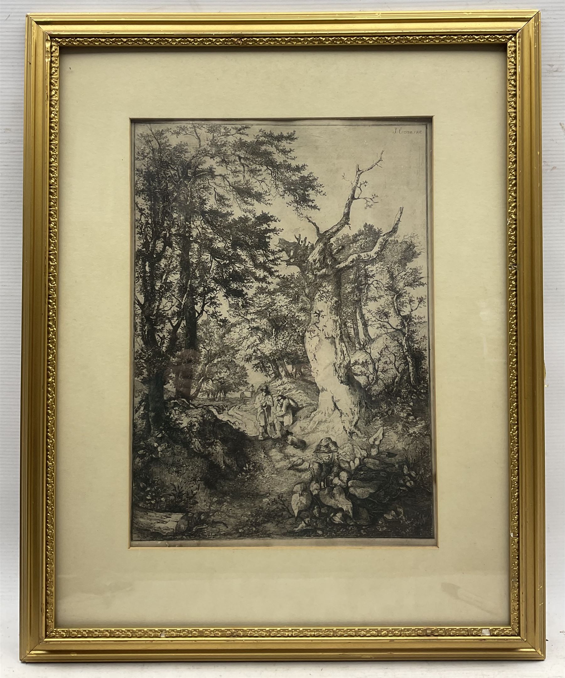 John Crome (British 1768-1821): Resting in the Woods, etching signed and dated in the plate, 37cm x 26.5cm 