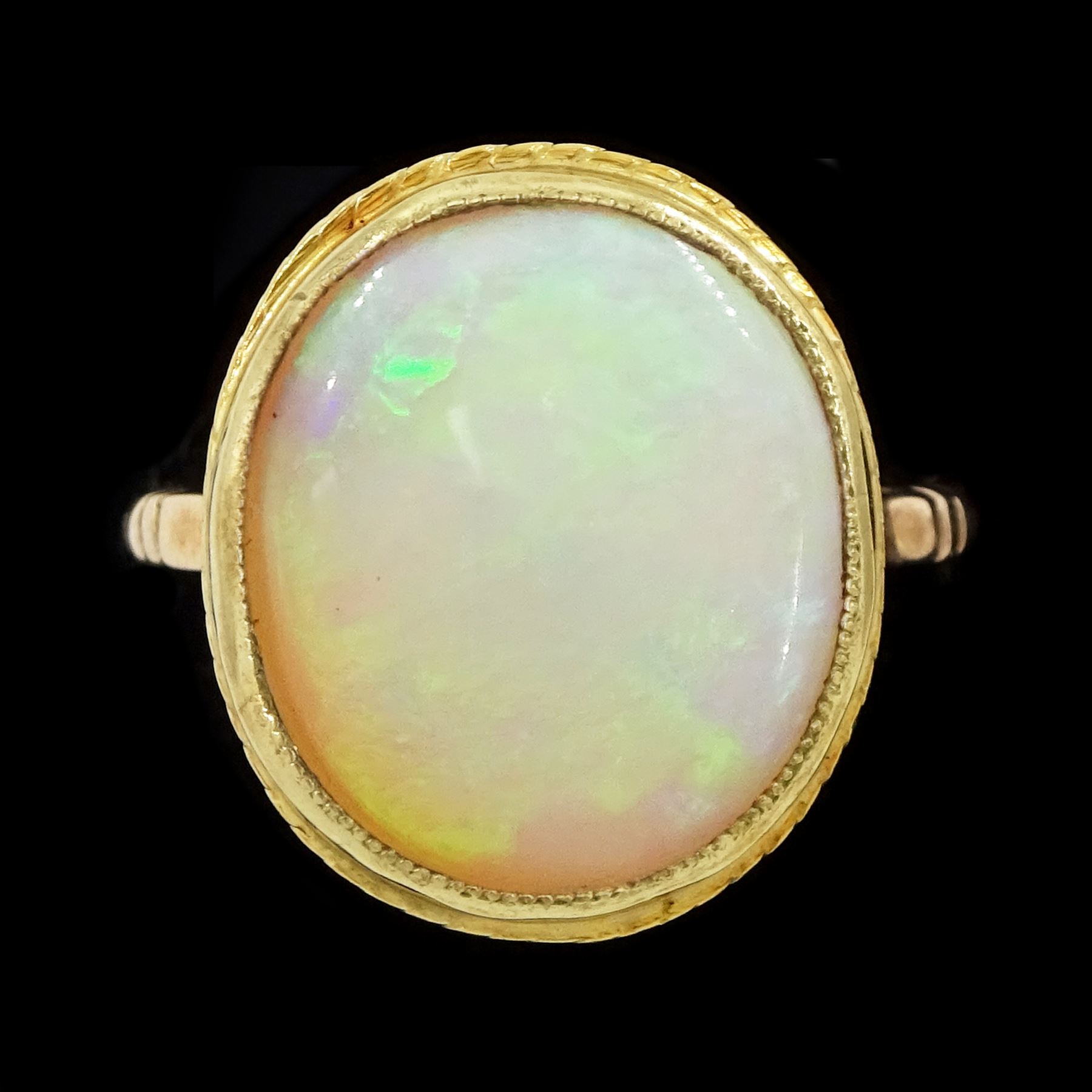 Early - mid 20th century gold single stone opal ring