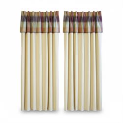 Pair of (190cm) quality full height Linara Wicker curtains with Moon Kilnsey heading, inte...