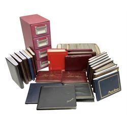 Large quantity of Edwardian and later postcards, loose and in small four-drawer card index chest; together with twenty-four small albums containing sets of predominantly modern postcards of trams and trolley buses, aircraft, trains and locomotives, buses and coaches etc