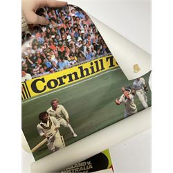 Collection of 20th century cricket posters to include Prudential Trophy '81 England V Australia, We're in for an Indian Summer, Cornhill Insurance Test etc
