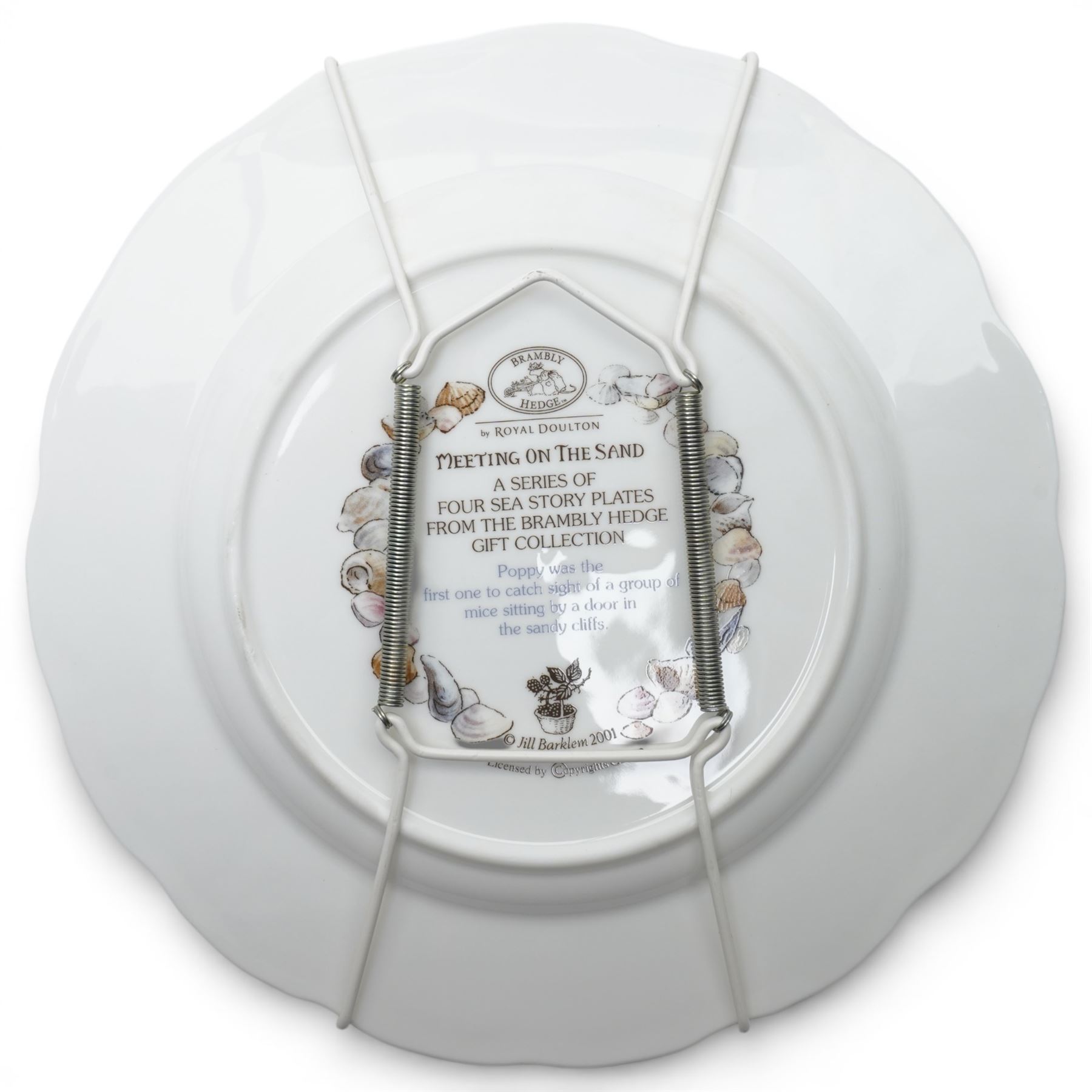 Set of four Royal Doulton Brambly Hedge plates from the 'Sea Story' collection, 'Dining by the Sea', 'Homeward Bound', 'Meeting on the Sand', and 'Rigging the Boat' (4)