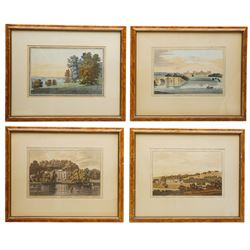 Joseph Constantine Stadler (British 1755-1828) after Joseph Farington RA (British 1747-1821): 'Blenheim', 'Petworth', 'Pope's House', and 'View from Nuneham', set of four late 18th century aquatint engravings with hand-colouring pub. 1793, 22cm x 33cm (4)