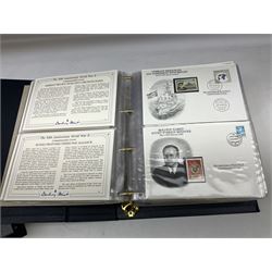 Three albums of 'The 50th Anniversary World War II Commemorative Covers Collection', housed in the official Danbury Mint folders