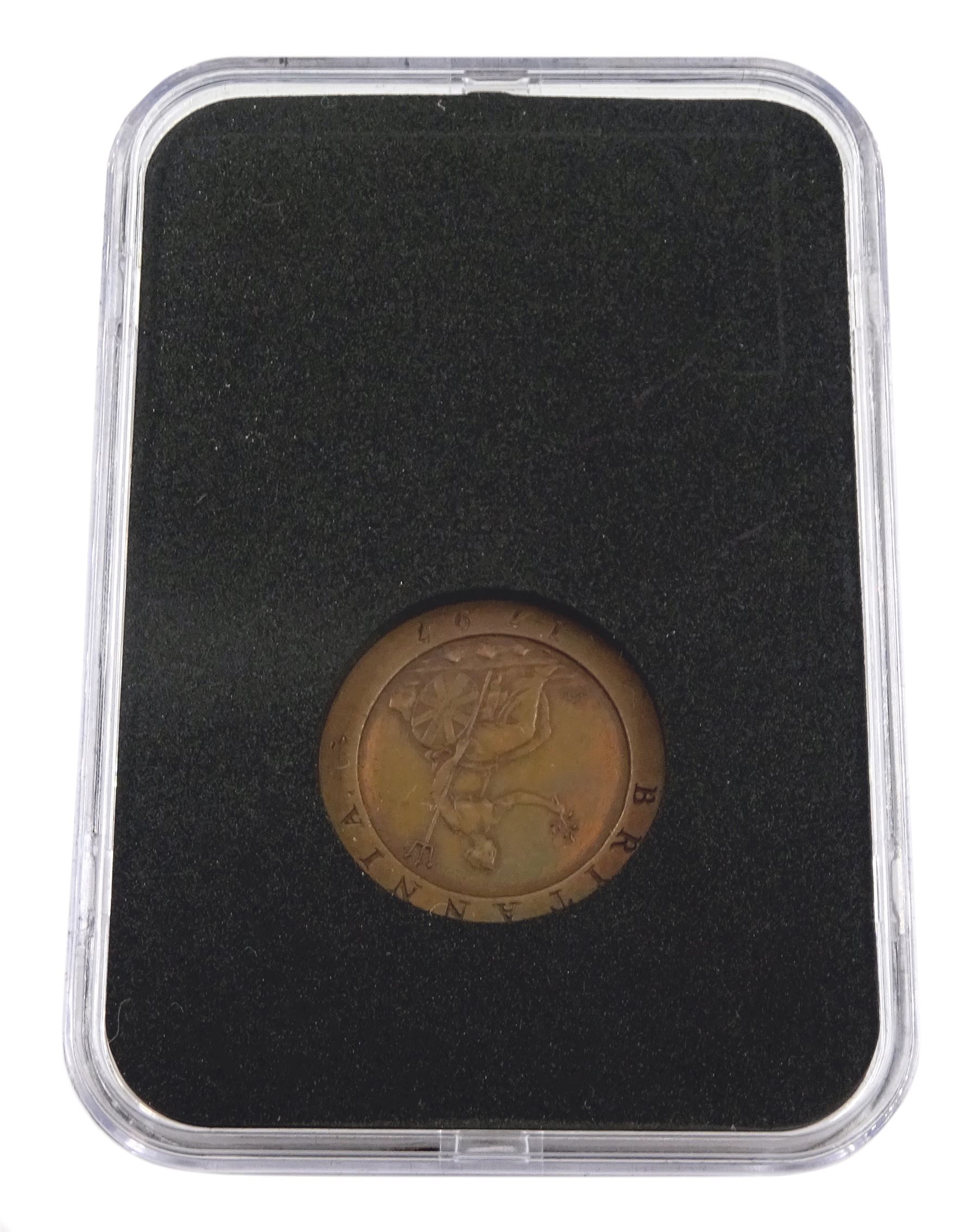 George III 1797 pattern farthing in copper, by W.J. Taylor, cased with Westminster certificate 