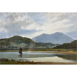 Reginald Aspinwall (British 1858-1921): 'Kilbrannan Sound - Isle of Arran', gouache signed and dated 1888, titled verso 16cm x 23cm