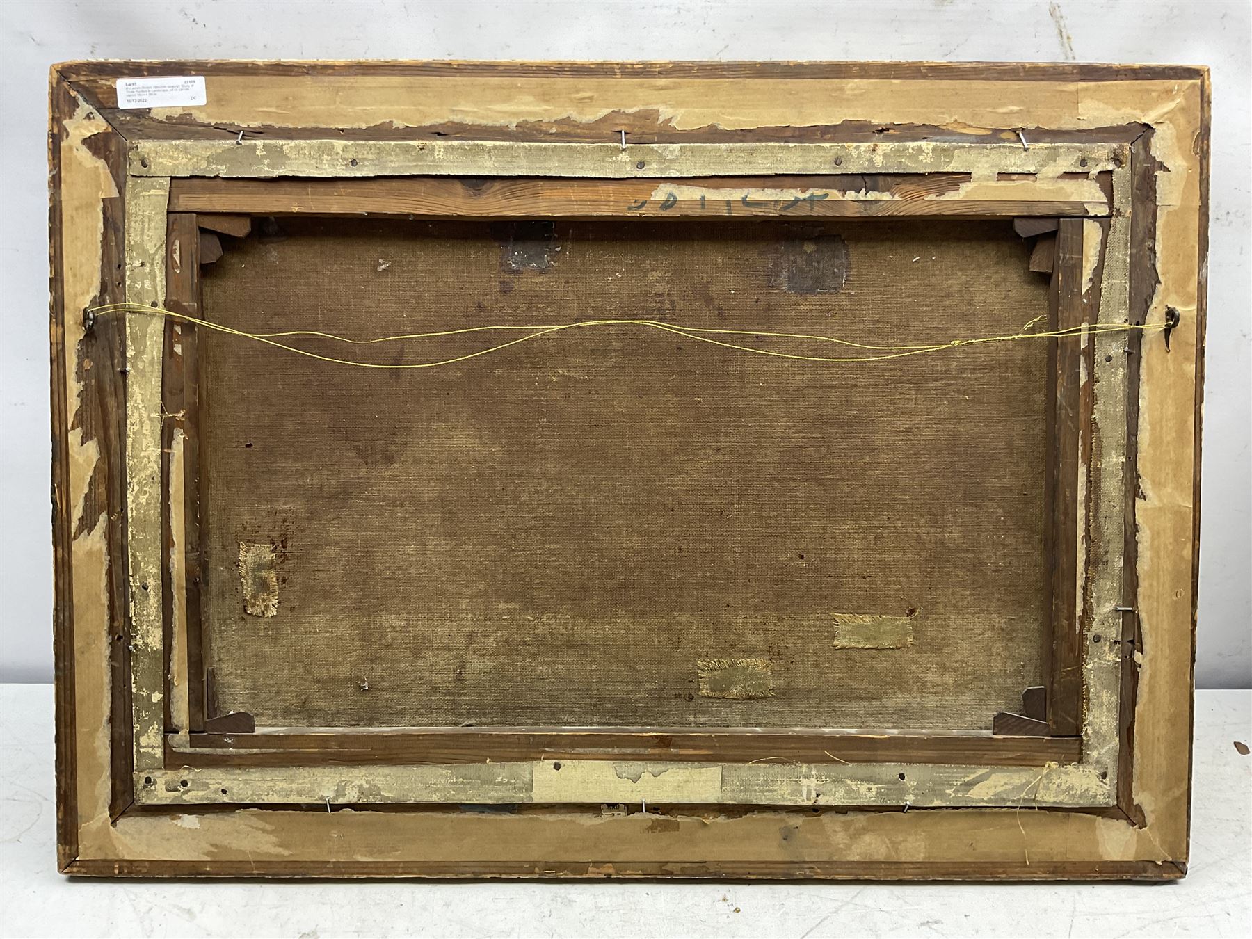 H J Jones (British 19th/20th century): Study of Three Hunters in Landscape, oil on canvas signed 38cm x 59cm