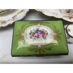 Royal Crown Derby Posies pattern ceramics, Royal Albert Lady Carlysle, Royal Doulton plate no 2600, continental box painted with a central oval reserve of flowers marked Hohn, etc 