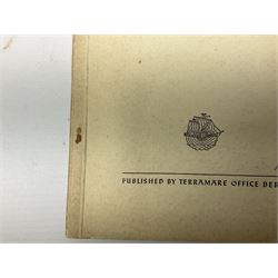 Set of six 1938 German booklets by Terramare Publications comprising No.1 Adolf Hitler by Philip Bouhler, No.2 German Political Profiles by Hans Heinz Sadila-Mantau, No.3 Versailles in Liquidation by Friedrich Grimm, No.4 German Law and Legislation by Erich Schinnerer, No.5 German Labour Service by Fritz Edel and No.6 Social Welfare in Germany by Werner Reher; some illustrated; all with English text (6)