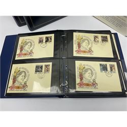 Commemorative stamps mostly relating to the Royal Family and Royal events, including Grenadines of St Vincent, Cayman Islands, Sierra Leone etc, housed in five 'The Royal Family' ring binder albums