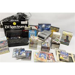 Sinclair ZX Spectrum personal computer with W.H. Smiths cassette recorder,  joy stick and approximately sixty games