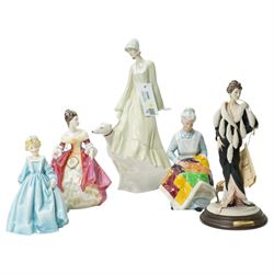 Royal Doulton figure Strolling HN3073, another Eventide HN2814, another Southern Belle HN2...