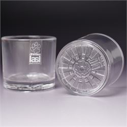 Nanny Still (Finland 1926-2009); decanter with four vodka glasses, decorated with a rose and the Finnish flag, H18cm 