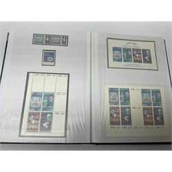 Stamps mostly relating to the 'International Cooperation Year 1965' from various Countries including Antigua, Ascension, Bahamas, Basutoland, Bermuda, British Guiana, British Honduras, British Solomon Islands, Cayman Islands, Qatar etc, both mint and used stamps seen, housed in three stockbooks