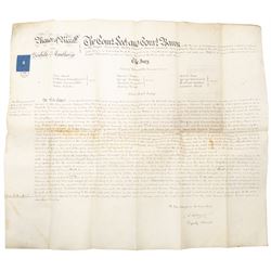 Yorkshire manorial interest - collection of 18th and 19th century vellum and paper court copyhold, admittance, surrender and lease documents relating to the Manor of Dunnington and Dunnington Hall, the Manor of Riccall with Newbald and Cawthorpe, and the Manor of North Duffield with the Members, together with similar documents for Warthorpe Hall, Allerthorpe Hall, Murton and surrounding areas, many retaining original seals, in one box