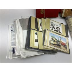 First day covers, PHQ cards and stamps, including small number of mint Queen Elizabeth II stamps, Elizabeth and Philip Diamond Wedding Anniversary 2007 Gibraltar two pound coin cover etc, in one box