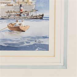 Keith Glen (British 20th century): SS Benalbanach - Ben Line Steamer, watercolour signed 35cm x 44cm