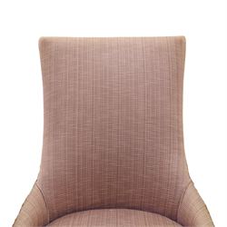 Barker & Stonehouse - set of four upholstered dining chairs, brown upholstery and multi-coloured geometric design, raised on tapering legs