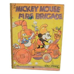 Walt Disney 'The Mickey Mouse Fire Brigade' first edition, pub. Collins Clear Type Press London and Glasgow 1936, no dustjacket, with 1930s Mickey Mouse Chums membership card and seals