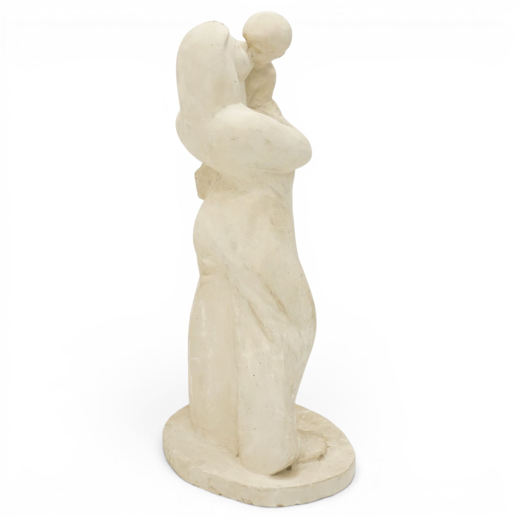 Robert Clatworthy RA (British 1928-2015): Mother and Child, cast fibreglass resin sculpture group in white finish, W44cm H88cm
Provenance: Gifted directly by the artist to the vendor's partner